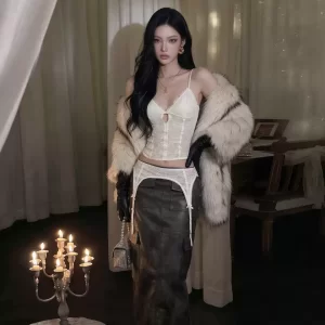 Jacquard Cut-Out Camisole and Waist Cincher